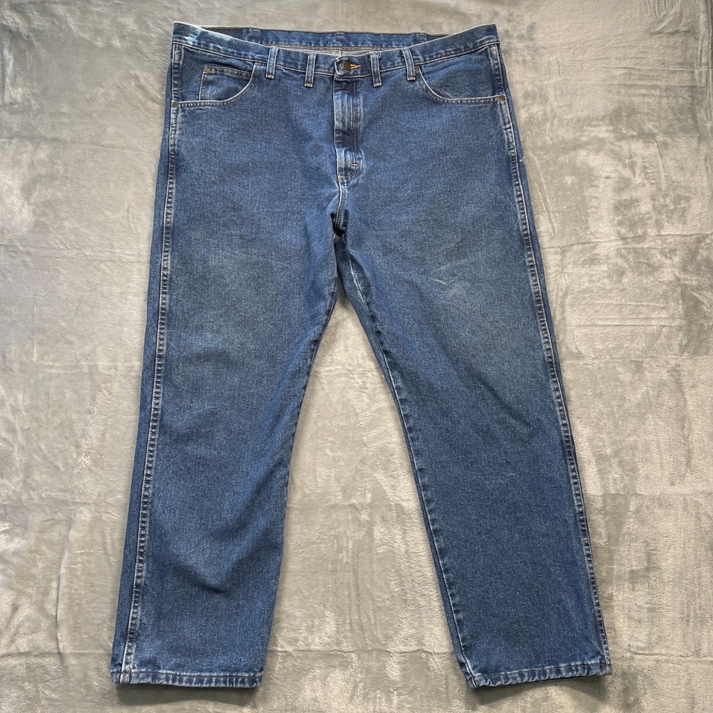 Wrangler Men Blue Denim Jeans Size 44x30 Straight Leg Casual Workwear